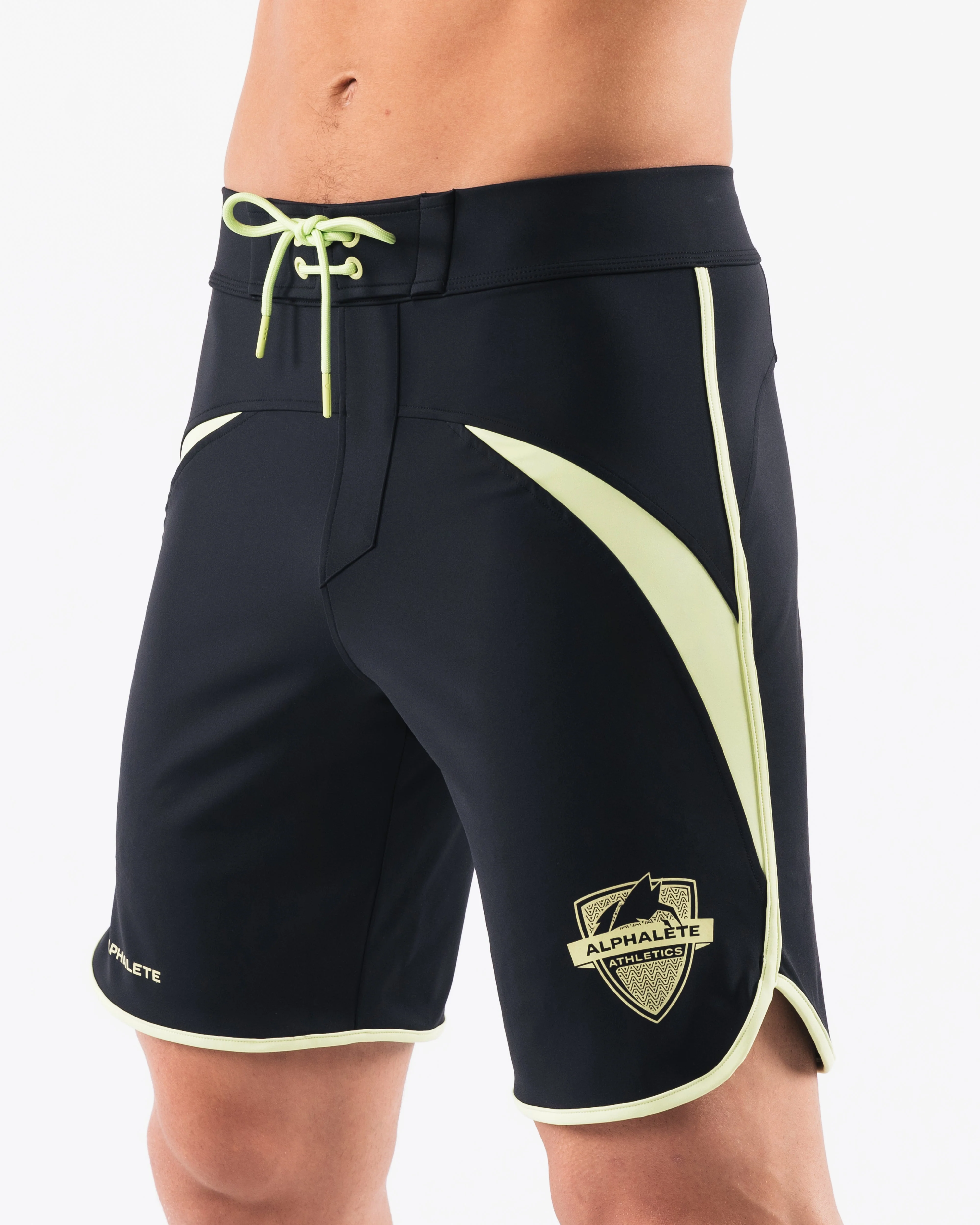 Crescent Boardshort - Black Lime - Image 4