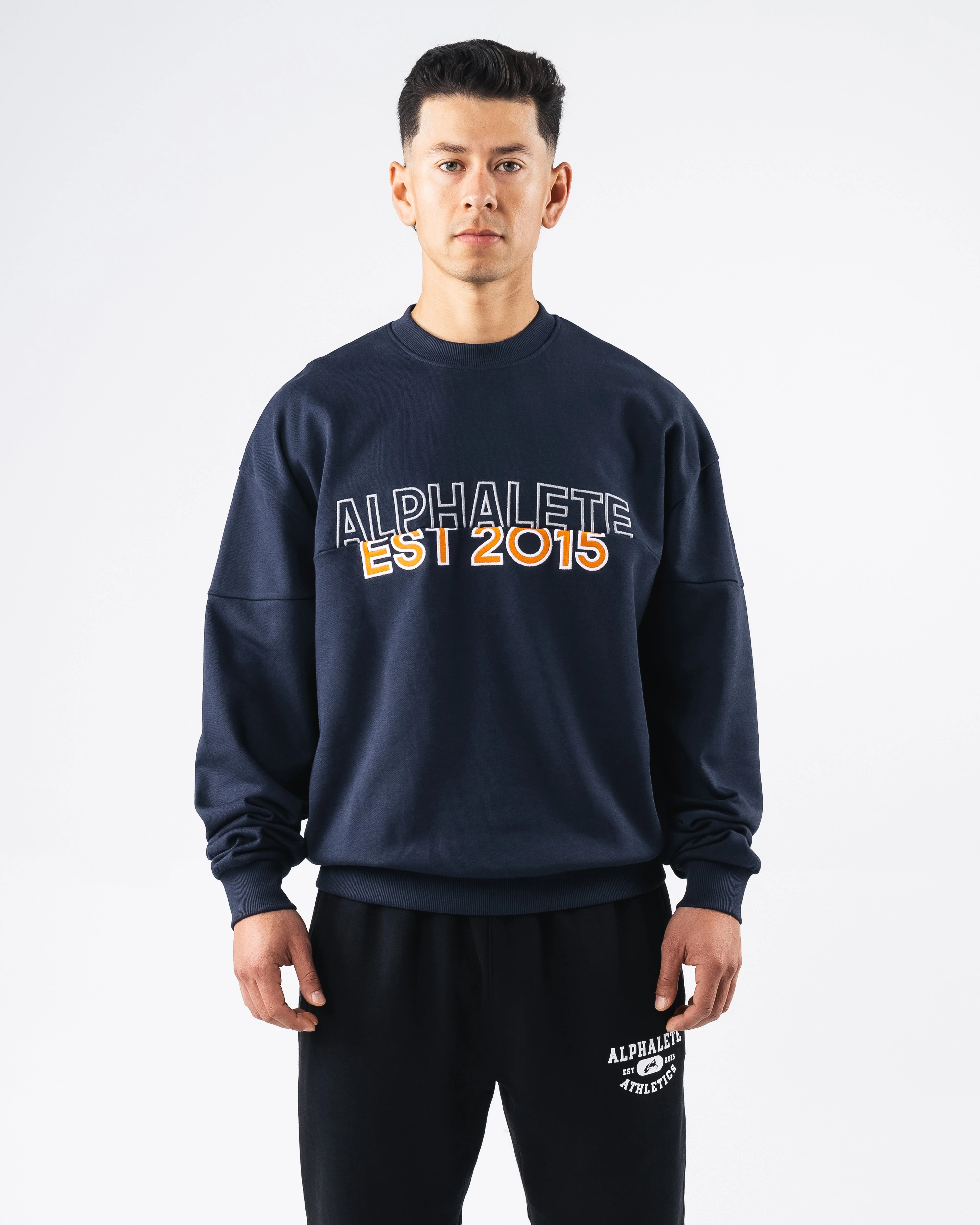 Establishment Split Crewneck - Deep Navy