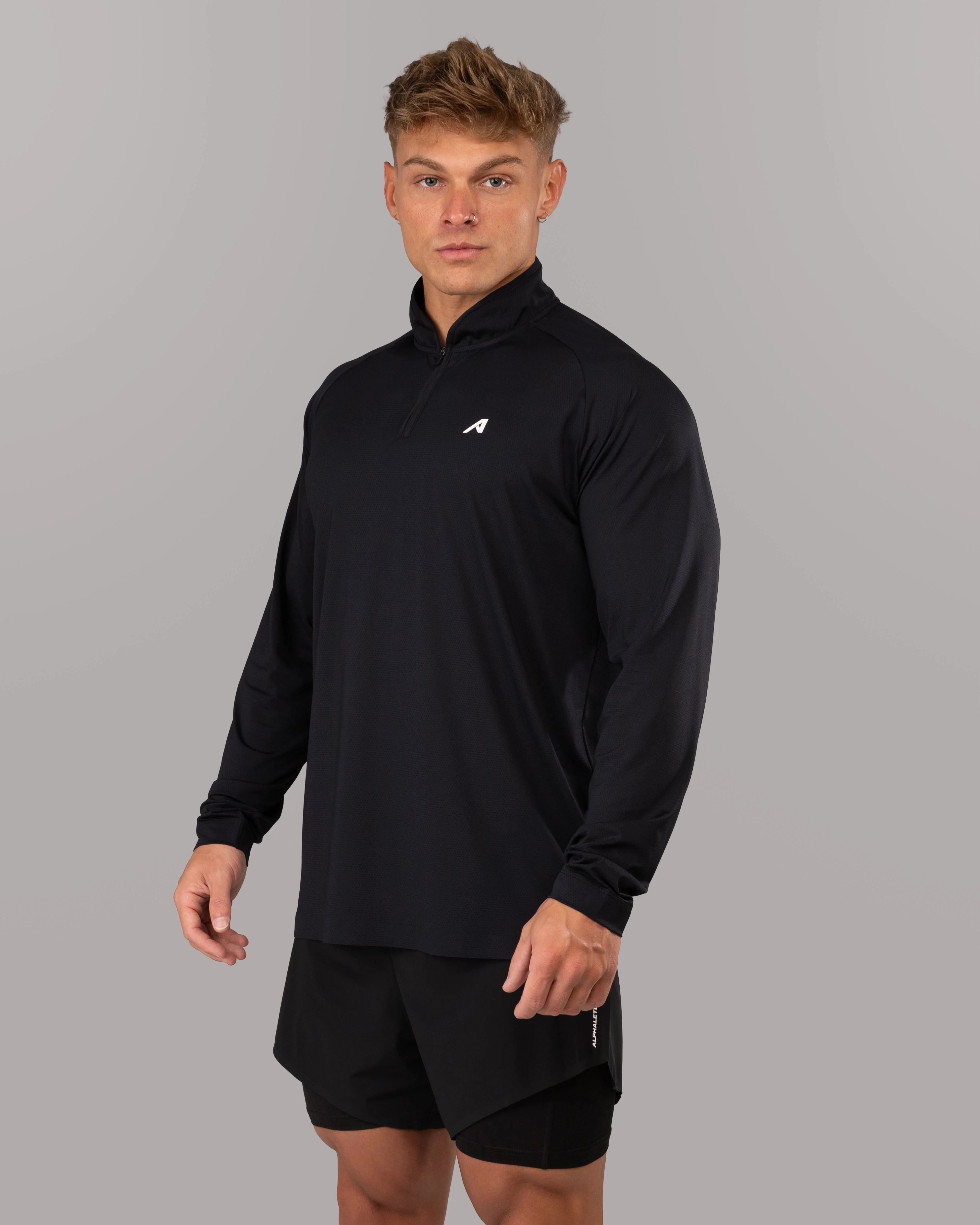 Racer Quarter Zip - Black - Image 2