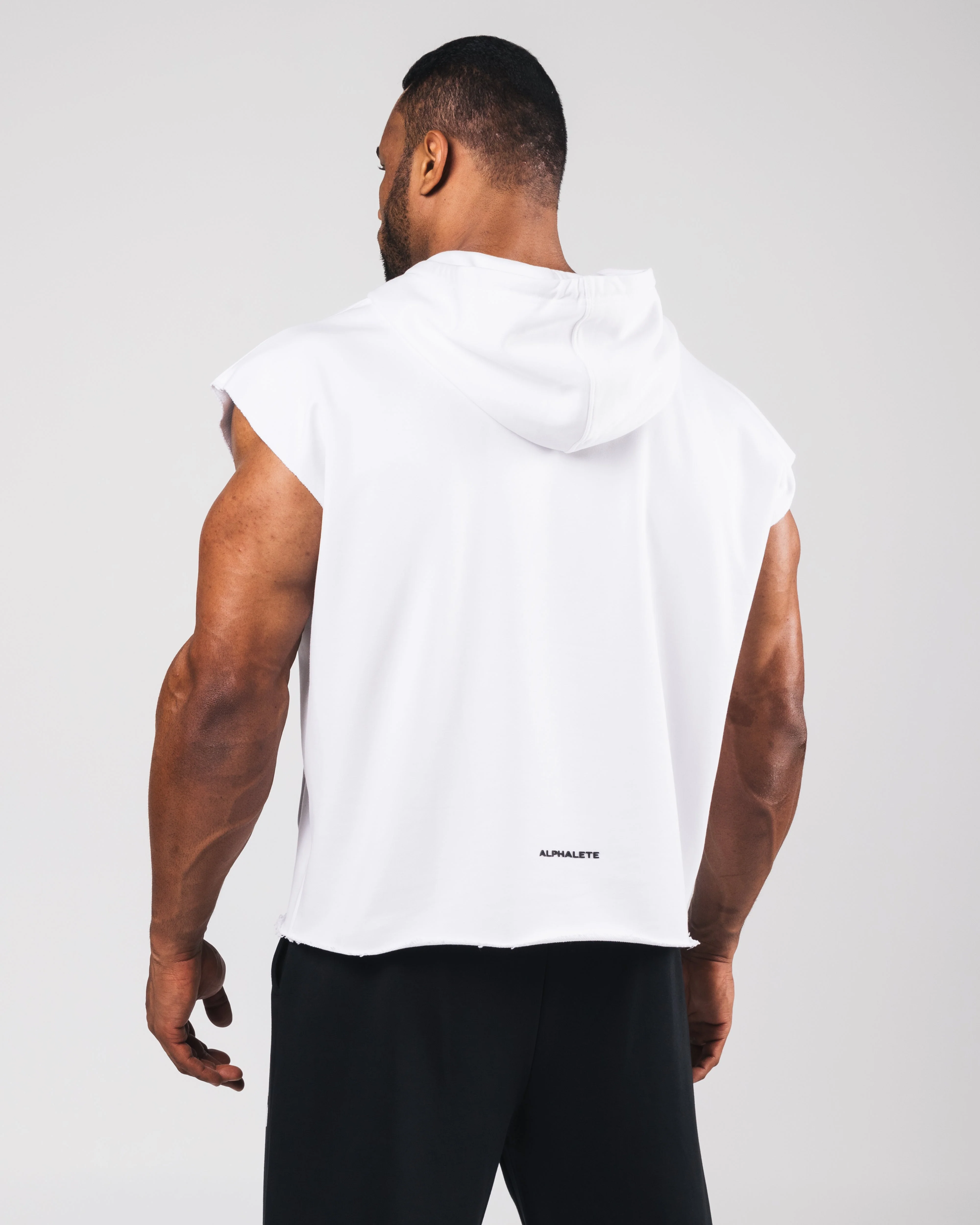 Three Pillar Capped Hoodie - White - Image 4