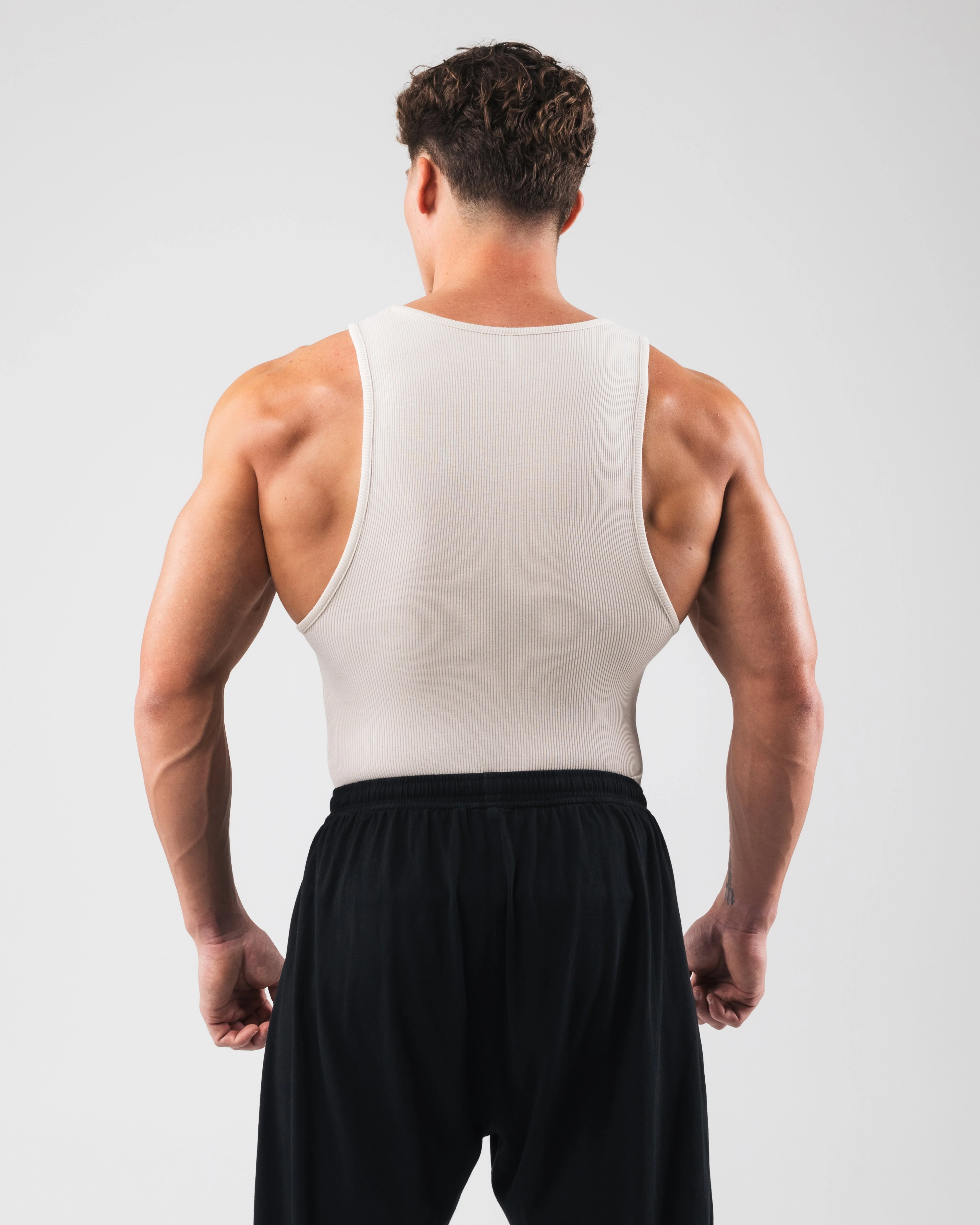 Zero Ribbed Tank 2pk - Cream - Image 4