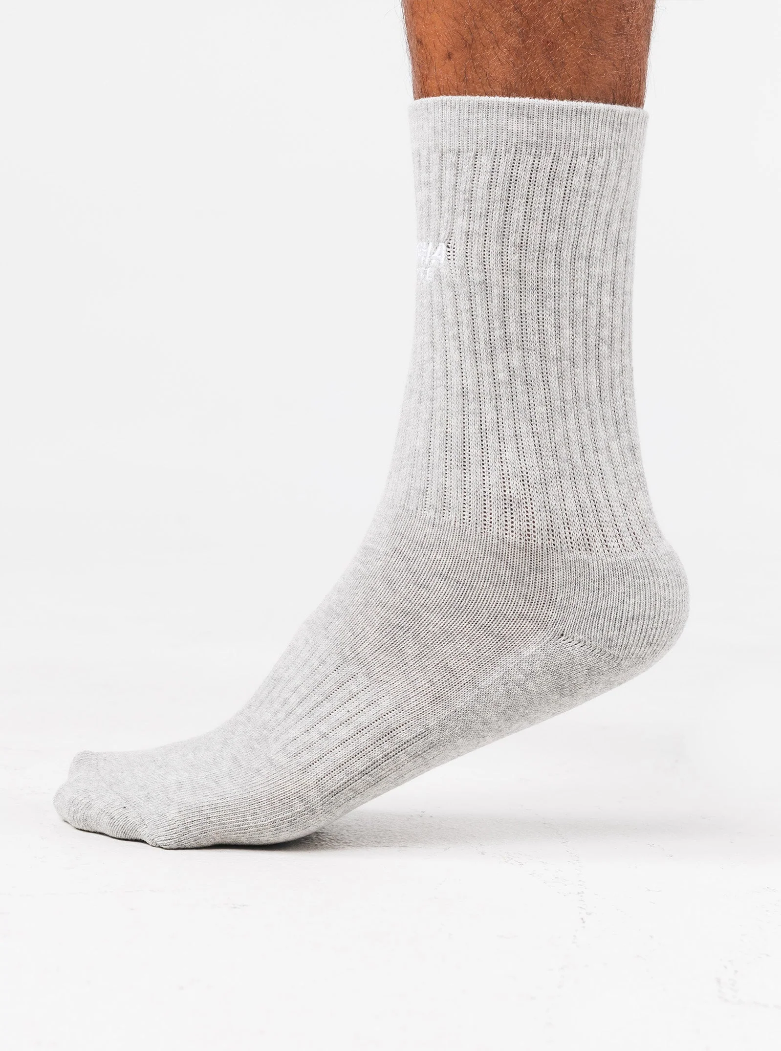 Force Elite Sock 3pk - Heather Grey - Image 3