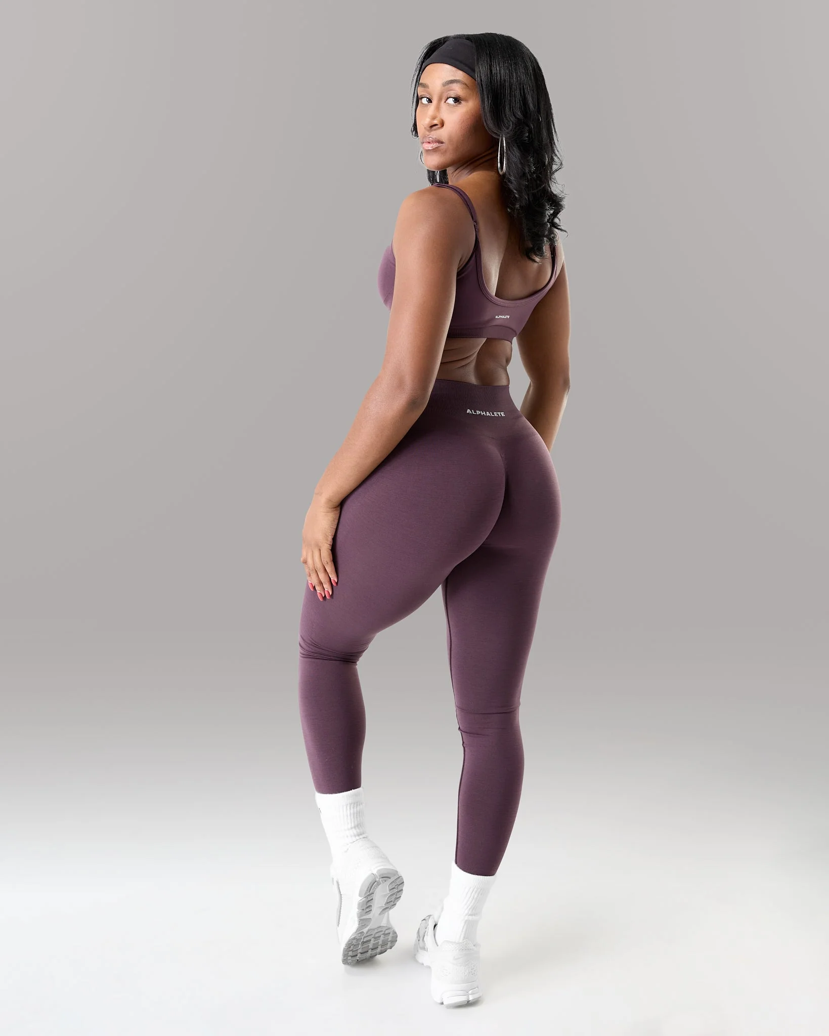 Amplify Mid Rise Legging - Black Garnet - Image 4