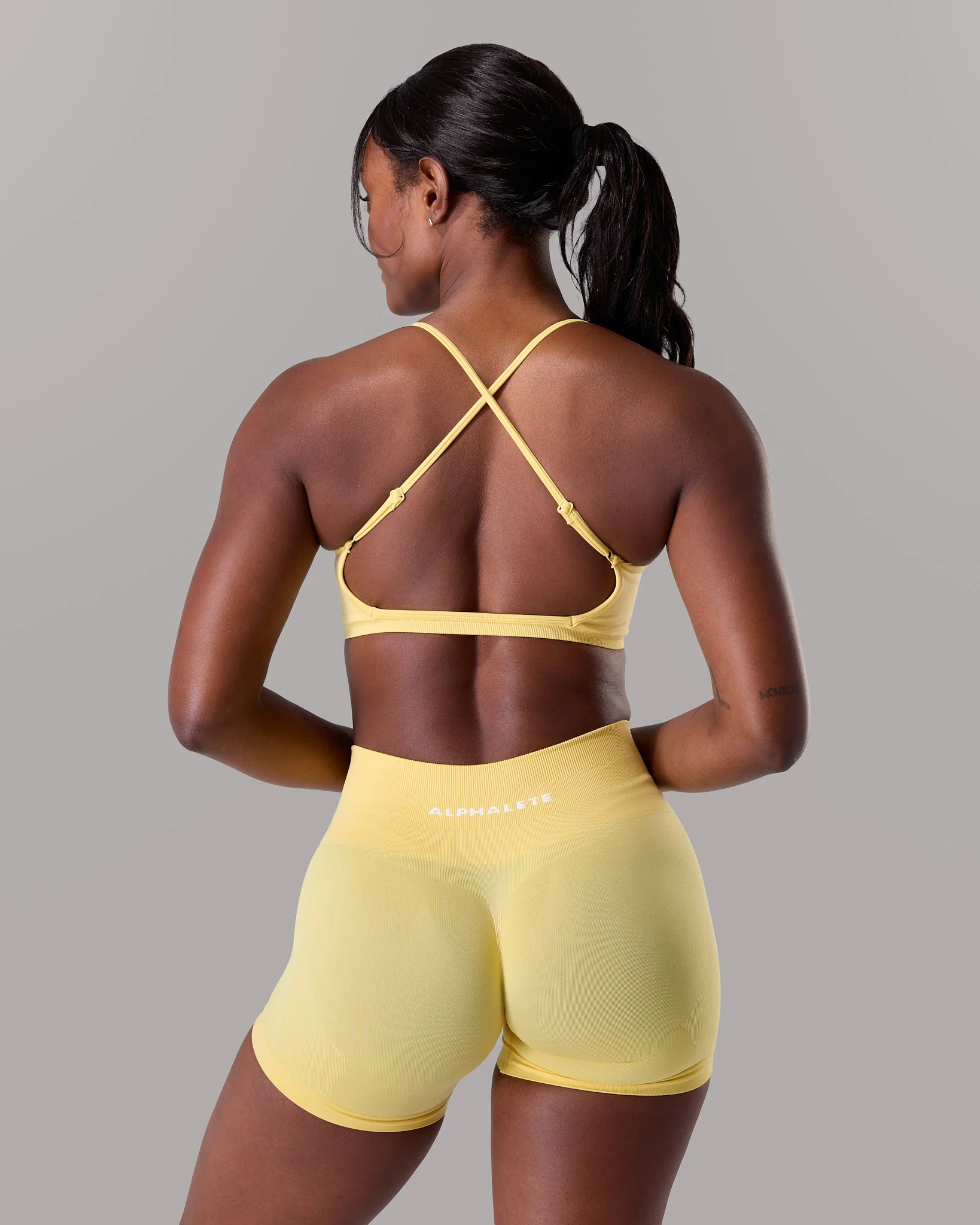 Amplify Open Back Bra - Canary - Image 2