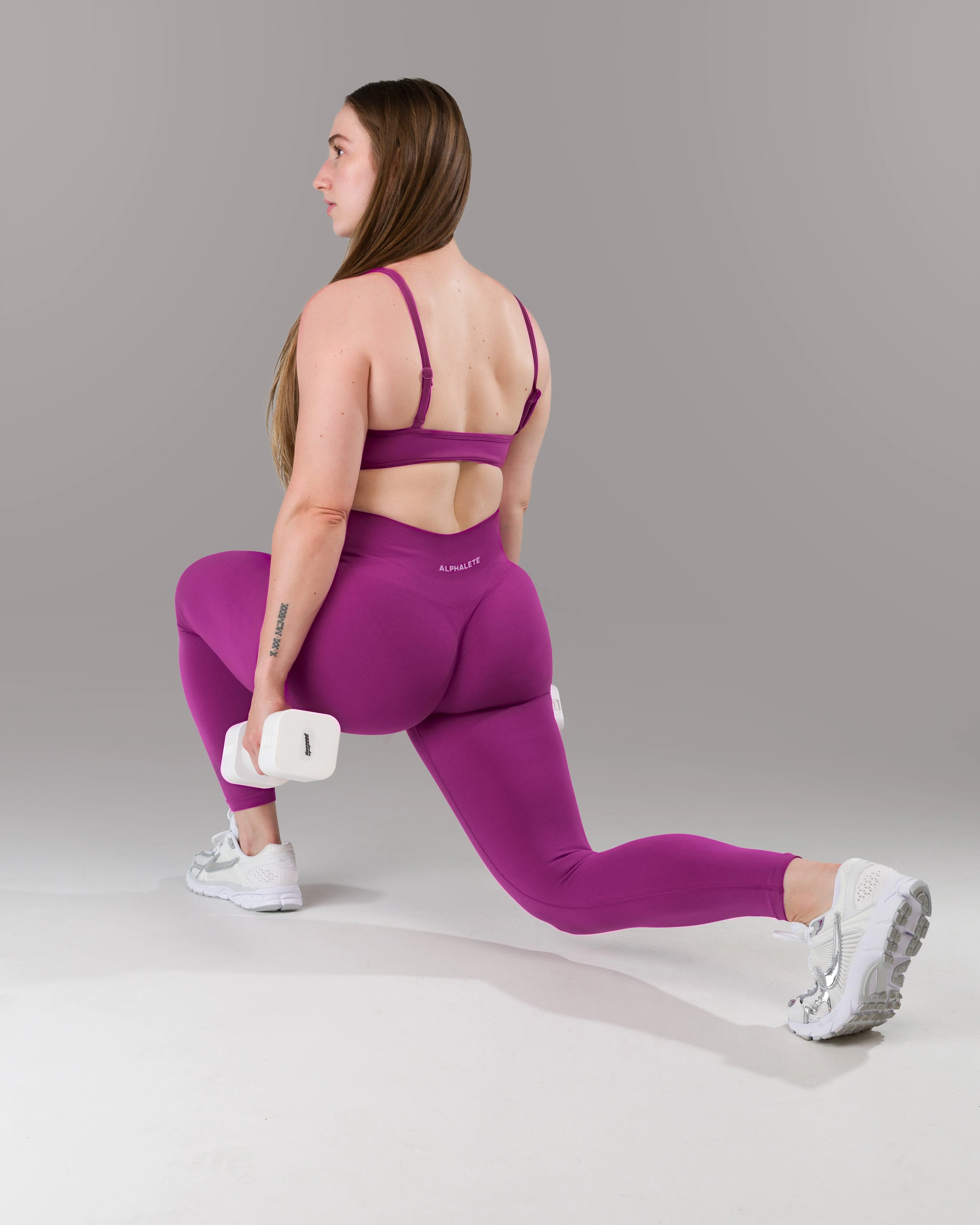 Pump Mid Rise Legging - Acai Berry w/ Logo - Image 10