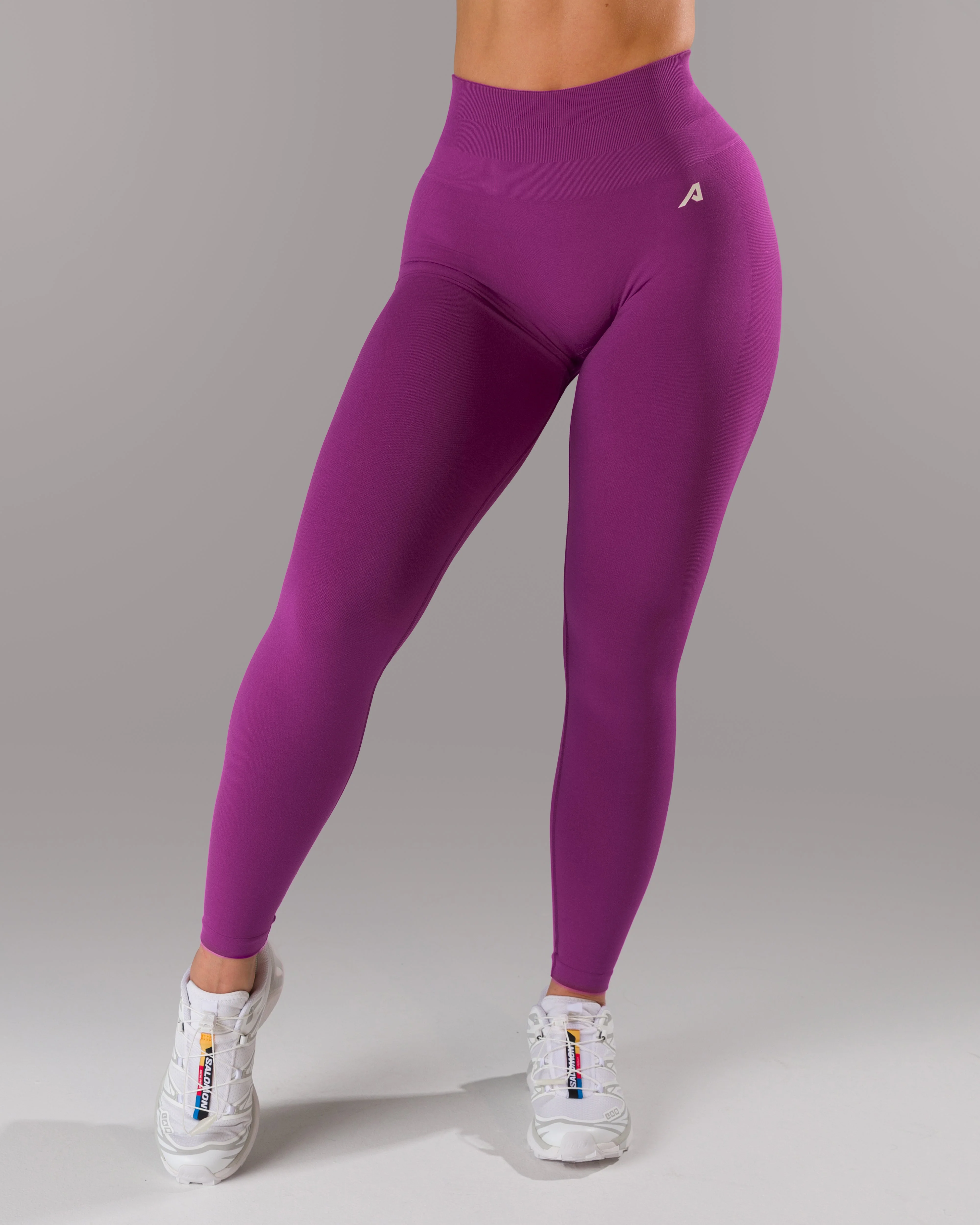 Pump Mid Rise Legging - Acai Berry w/ Logo - Image 3