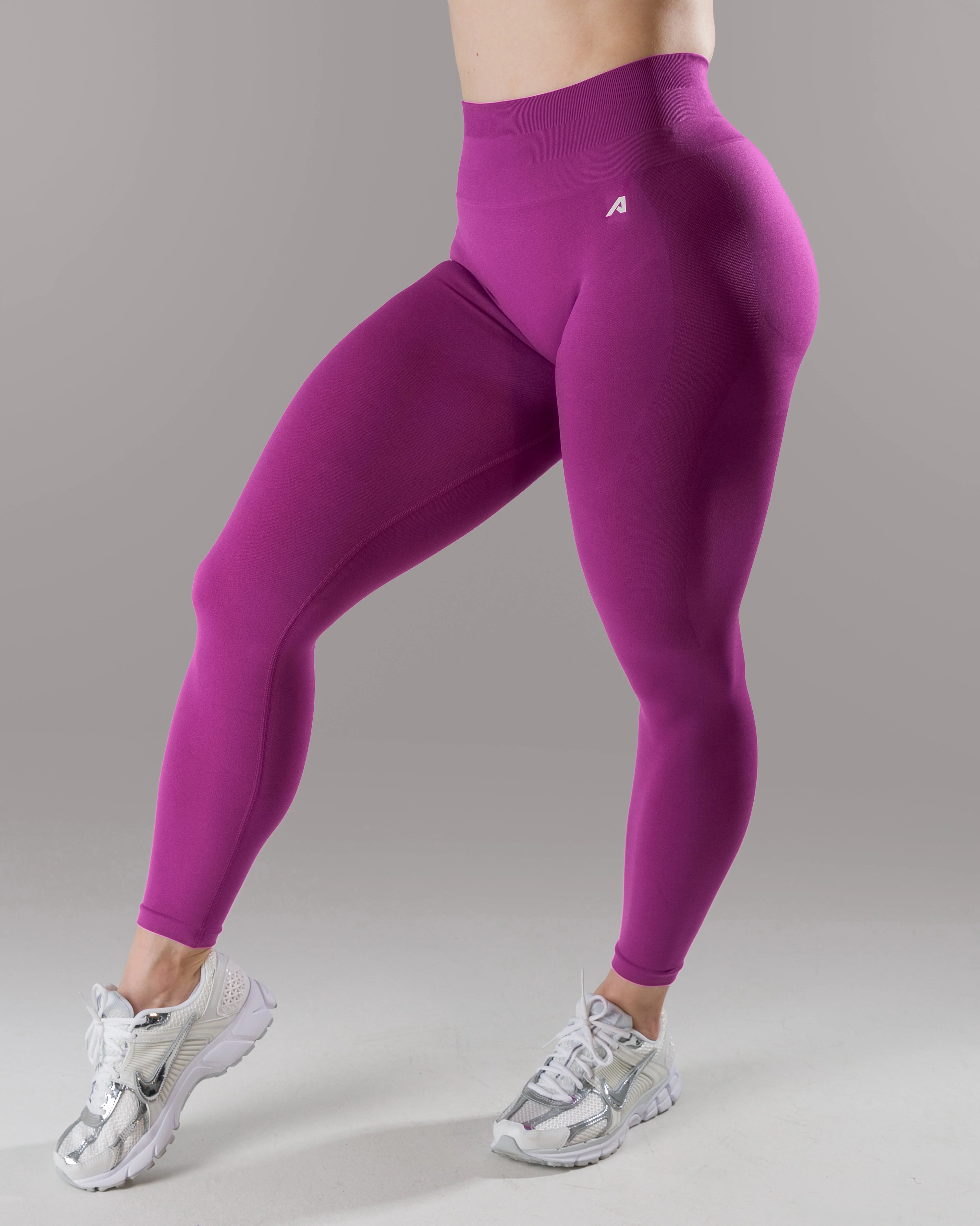 Pump Mid Rise Legging - Acai Berry w/ Logo - Image 8