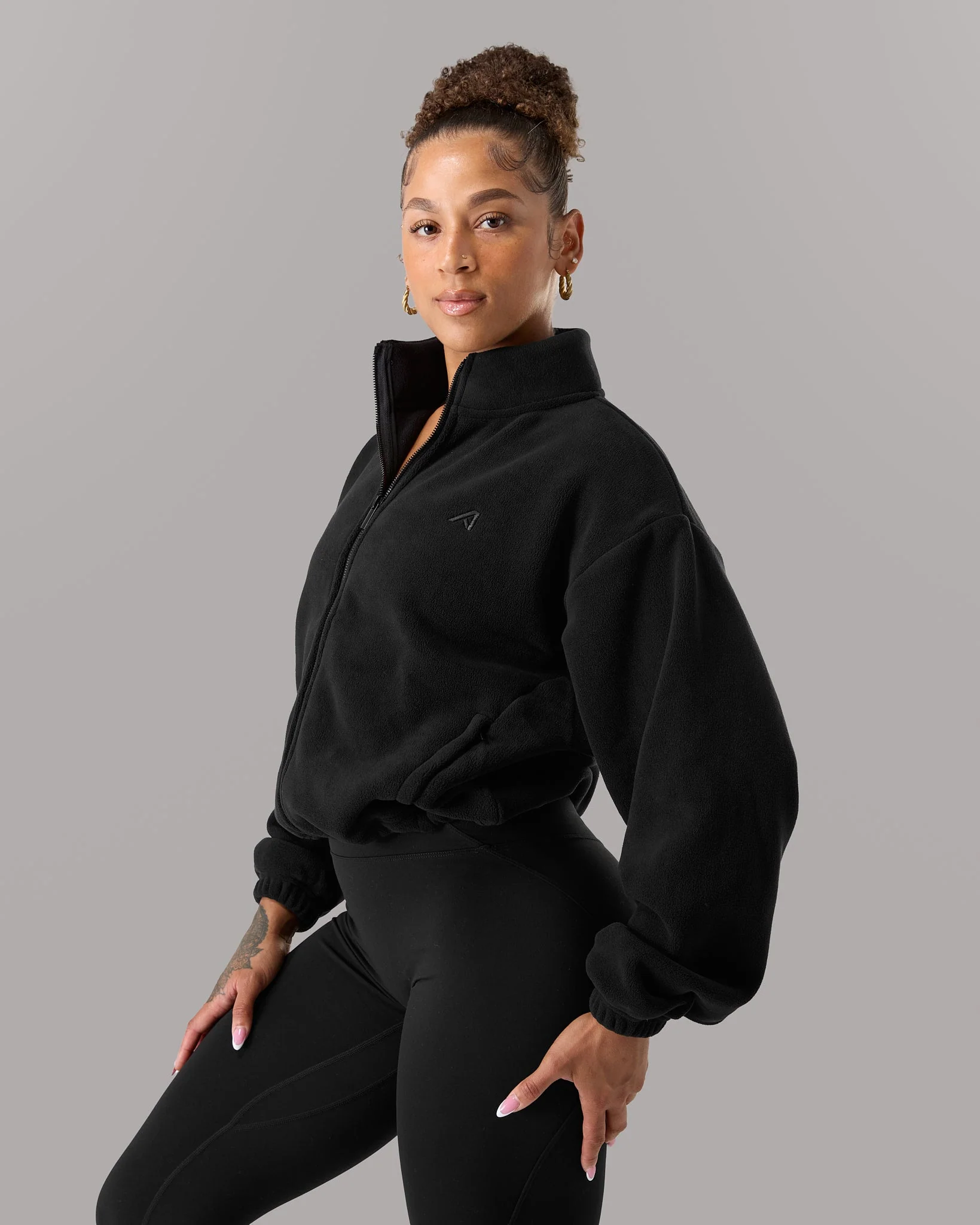 Fleece Jacket - Black - Image 3