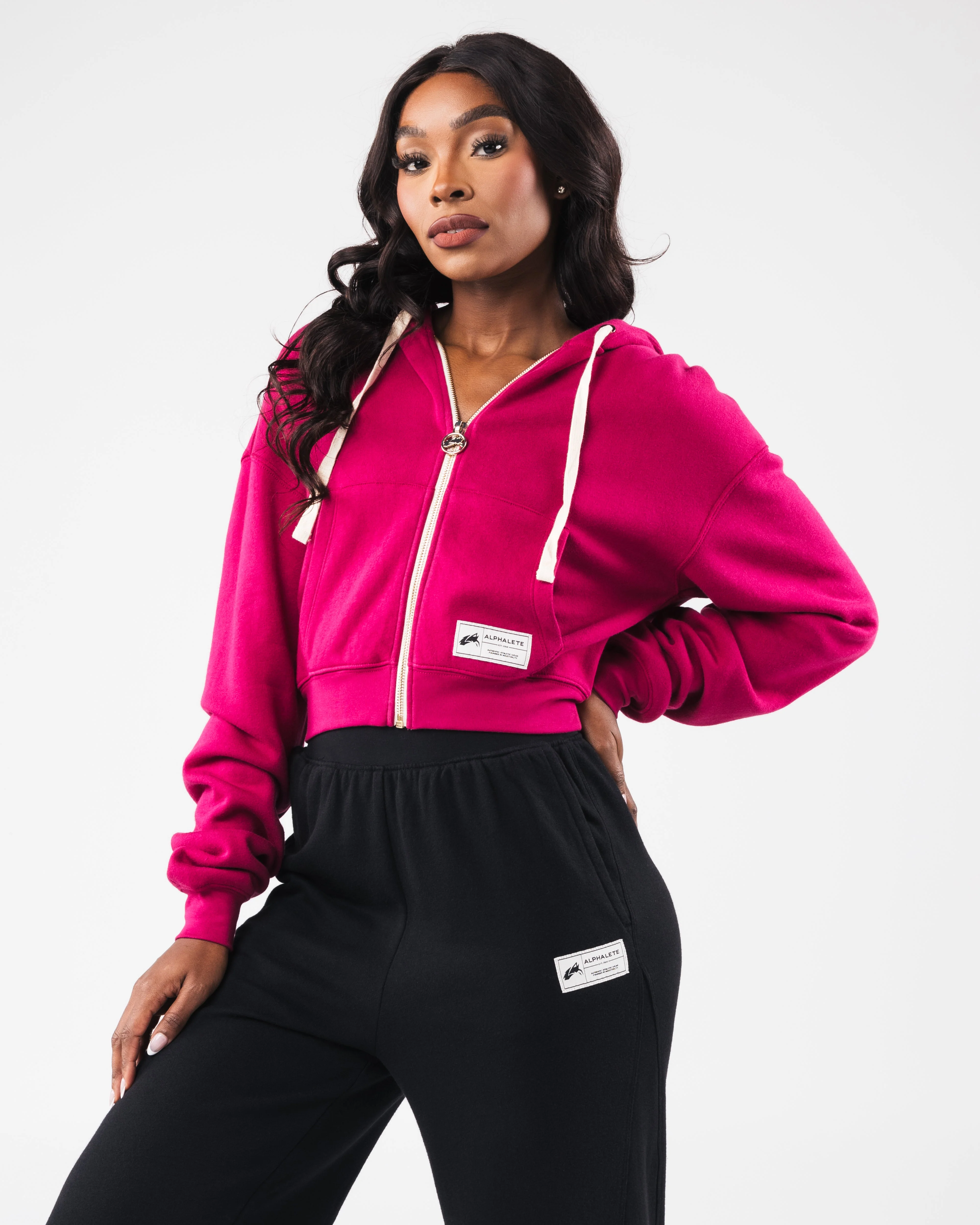 Fleece Zip Jacket - Berry - Image 3