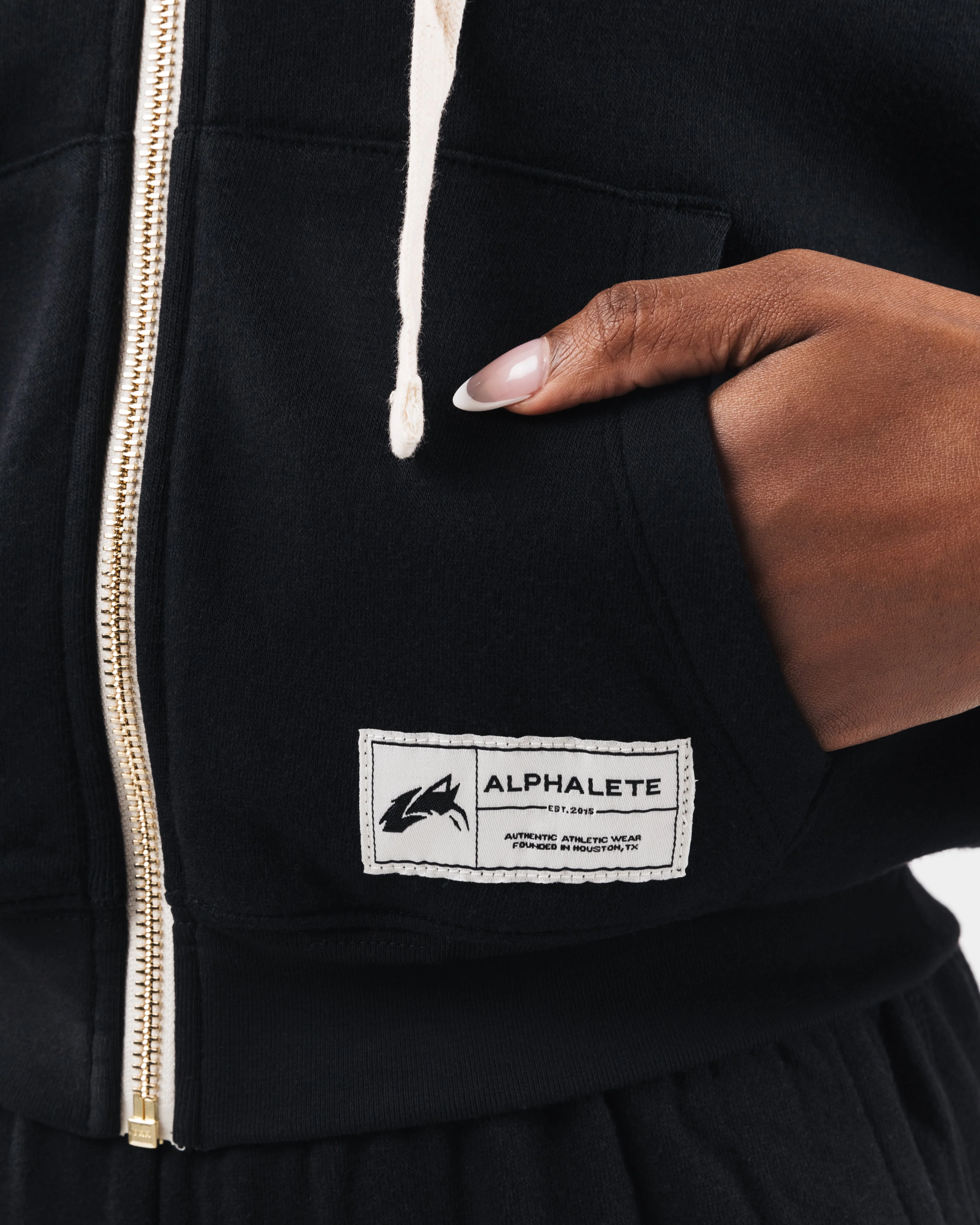 Fleece Zip Jacket - Black - Image 6
