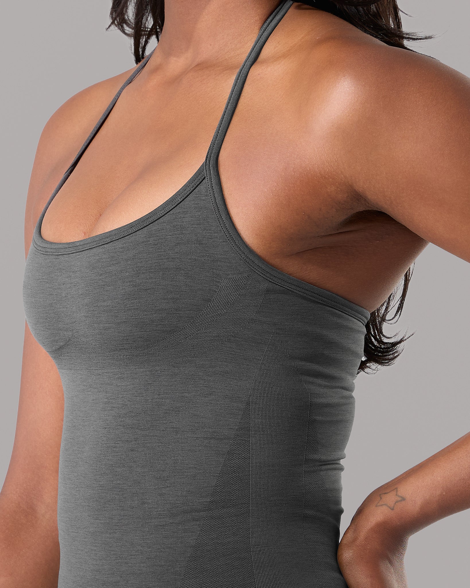 Halter Push Tank - Dark Heather Grey - Image 5