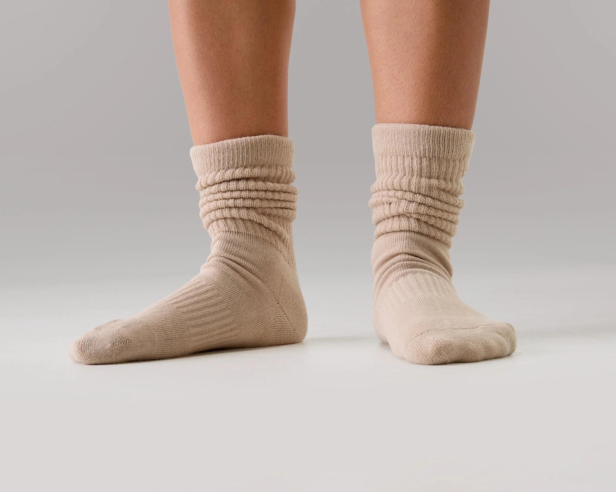 Scrunch Sock 3pk - White / Wheat / Heather Grey - Image 2