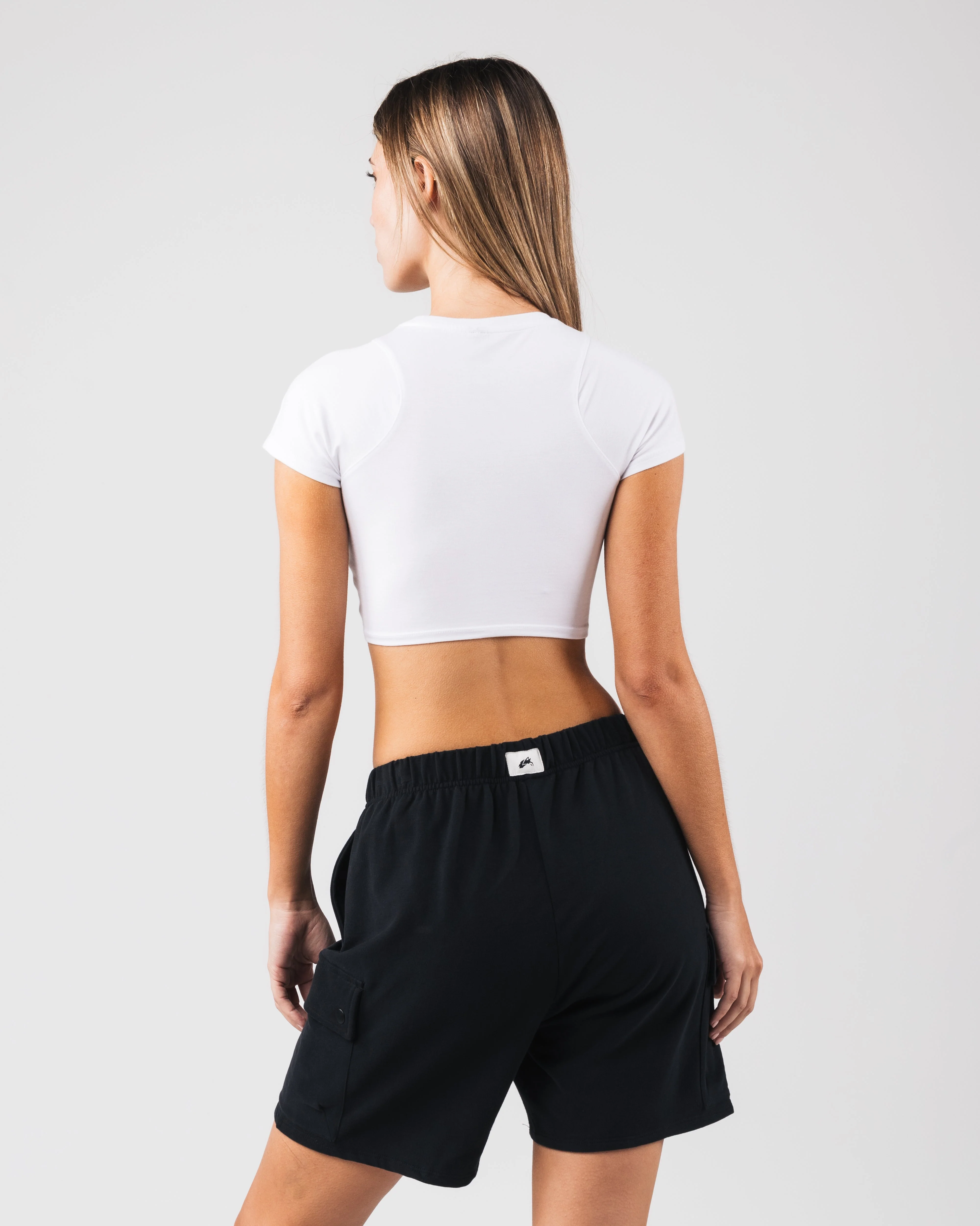 Angled Crop Tee - White - Image 4