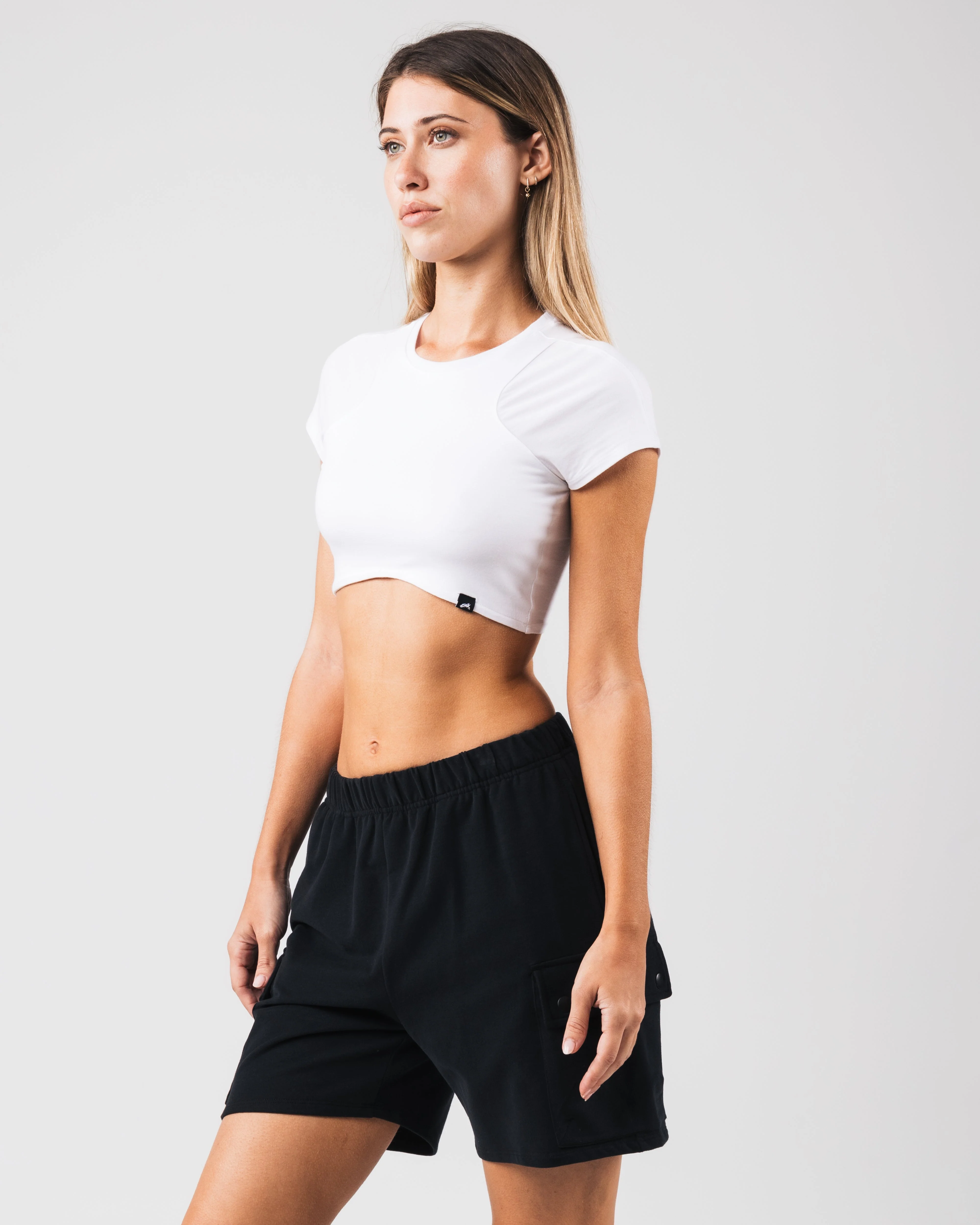 Angled Crop Tee - White - Image 6
