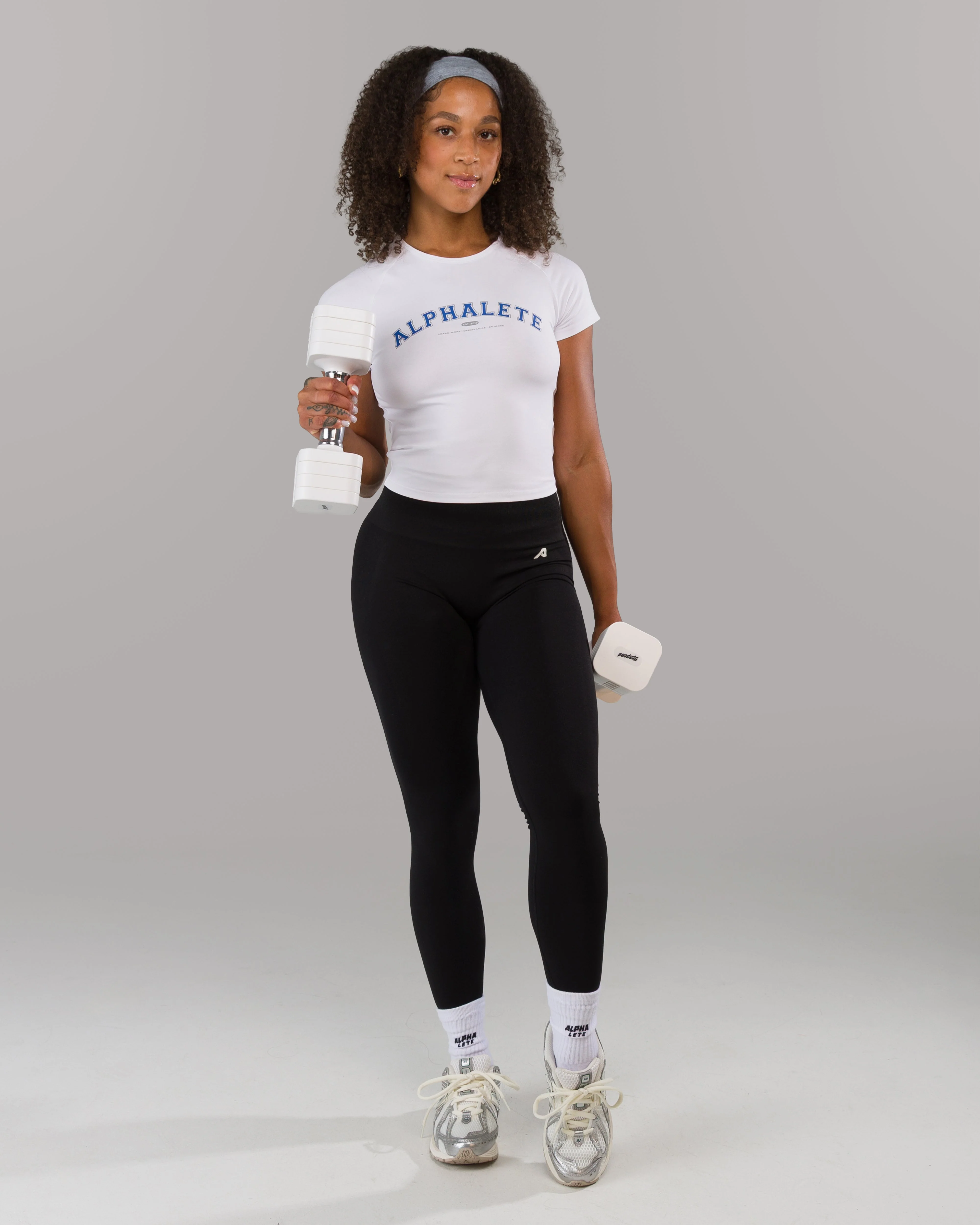 Varsity Baby Tee - White - Image 4